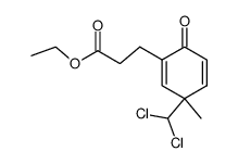 3-(Dichloromethyl)-3-methyl-6-oxo-1,4-cyclohexadiene-1-propanoic acid ethyl ester structure