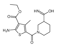 ethyl 2-amino-5-(3-carbamoylpiperidine-1-carbonyl)-4-methylthiophene-3-carboxylate Structure