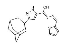 5-(1-adamantyl)-N-[(E)-thiophen-2-ylmethylideneamino]-1H-pyrazole-3-carboxamide结构式