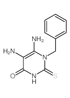 5,6-diamino-1-benzyl-2-sulfanylidene-pyrimidin-4-one结构式