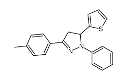 5-(4-methylphenyl)-2-phenyl-3-thiophen-2-yl-3,4-dihydropyrazole结构式