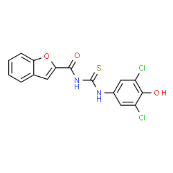 2-Benzofurancarboxamide,N-[[(3,5-dichloro-4-hydroxyphenyl)amino]thioxomethyl]-(9CI)结构式