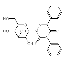 1,2,4-Triazin-5(2H)-one,2-b-D-glucopyranosyl-3,4-dihydro-4,6-diphenyl-3-thioxo-结构式