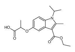 5-(1-Carboxy-ethoxy)-1-isopropyl-2-methyl-1H-indole-3-carboxylic acid ethyl ester结构式