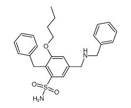 (4-benzyl-3-n-butoxy-5-sulfamylbenzyl)benzylamine Structure