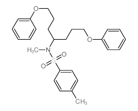 N-(1,7-diphenoxyheptan-4-yl)-N,4-dimethyl-benzenesulfonamide structure