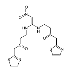 2-nitro-1-N,1-N'-bis[2-(1,3-thiazol-2-ylmethylsulfinyl)ethyl]ethene-1,1-diamine结构式