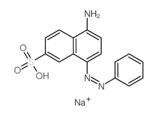 2-Naphthalenesulfonicacid, 5-amino-8-(2-phenyldiazenyl)-, sodium salt (1:1) structure