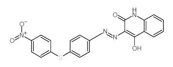 2(1H)-Quinolinone,4-hydroxy-3-[2-[4-[(4-nitrophenyl)thio]phenyl]diazenyl]-结构式