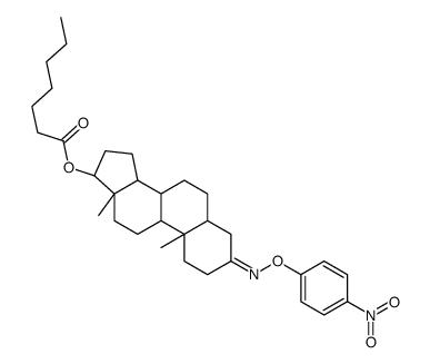 17β-Heptanoyloxy-5α-androstan-3-one O-(p-nitrophenyl)oxime structure