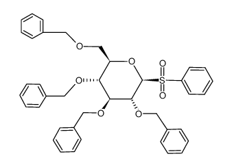 .beta.-D-Glucopyranose, 1-deoxy-2,3,4,6-tetrakis-O-(phenylmethyl)-1-(phenylsulfonyl)- structure