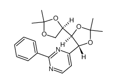 4-(1,2:3,4-di-O-isopropylidene-D-arabino-tetritol-1-yl)-2-phenylpyrimidine Structure