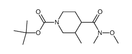tert-butyl 4-(methoxy(methyl)carbamoyl)-3-methylpiperidine-1-carboxylate结构式