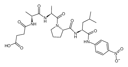 N-(3-羧基丙酰)-L-丙氨酰-L-丙氨酰-L-脯氨酰-N-(4-硝基苯基)-L-亮氨酰胺结构式