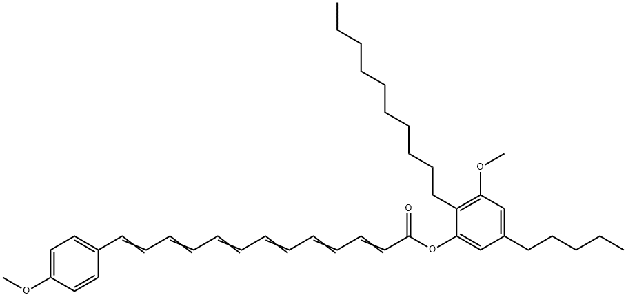 13-(4-Methoxyphenyl)-2,4,6,8,10,12-tridecahexaenoic acid 2-decyl-3-methoxy-5-pentylphenyl ester structure