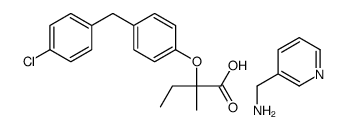 2-[4-[(4-chlorophenyl)methyl]phenoxy]-2-methylbutanoate,pyridin-3-ylmethylazanium Structure