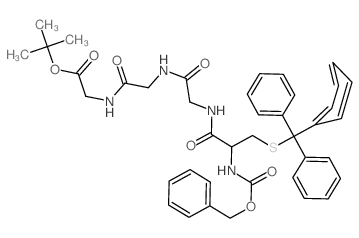 tert-butyl 2-[[2-[[2-[(2-phenylmethoxycarbonylamino-3-tritylsulfanyl-propanoyl)amino]acetyl]amino]acetyl]amino]acetate Structure