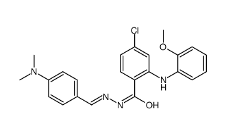 4-chloro-N-[(E)-[4-(dimethylamino)phenyl]methylideneamino]-2-(2-methoxyanilino)benzamide结构式