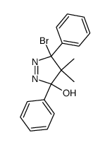 5-bromo-4,4-dimethyl-3,5-diphenyl-4,5-dihydro-3H-pyrazol-3-ol Structure