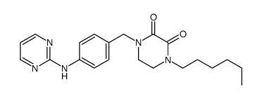 1-hexyl-4-[[4-(pyrimidin-2-ylamino)phenyl]methyl]piperazine-2,3-dione结构式