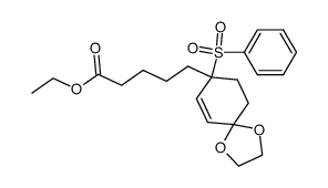 6,6-(ethylenedioxy)-3-(4-carbethoxybutyl)-3-(phenylsulfonyl)cyclohexene结构式