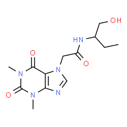 7H-Purine-7-acetamide, 1,2,3,6-tetrahydro-N-(1-(hydroxymethyl)propyl)- 1,3-dimethyl-2,6-dioxo-结构式