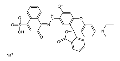 sodium 4-[[6'-(diethylamino)-3'-hydroxy-3-oxospiro[isobenzofuran-1(3H),9'-[9H]xanthen]-2'-yl]azo]-3-hydroxynaphthalene-1-sulphonate structure