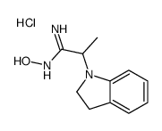 2-(2,3-dihydroindol-1-yl)-N'-hydroxypropanimidamide,hydrochloride Structure