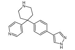 4-[4-[4-(1H-pyrazol-4-yl)phenyl]piperidin-4-yl]pyridine结构式