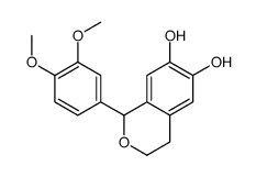 1-(3,4-dimethoxyphenyl)-3,4-dihydro-1H-isochromene-6,7-diol结构式
