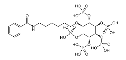 myo-Inositol, 5-O-[6-(benzoylamino)hexyl]-, 1,2,3,4,6-pentakis(dihydrogen phosphate)结构式