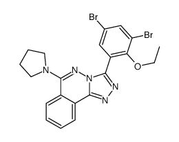 1,2,4-Triazolo(3,4-a)phthalazine, 3-(3,5-dibromo-2-ethoxyphenyl)-6-(1- pyrrolidinyl)- Structure