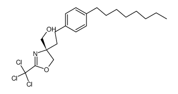 (2S)-2-(2'-(trichloromethyl)-4',5'-dihydrooxazol-5-yl)-4-(4''-octylphenyl)-butan-1-ol结构式