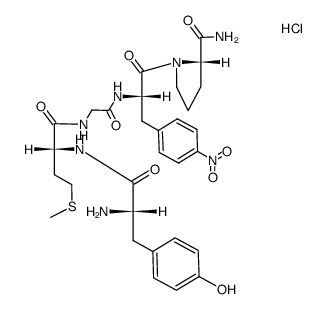 L-tyrosyl-D-methionylglycyl-L-4-nitrophenylalanyl-L-prolinamide hydrochloride Structure