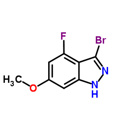 3-Bromo-4-fluoro-6-methoxy-1H-indazole结构式