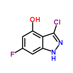 3-Chloro-6-fluoro-1H-indazol-4-ol结构式