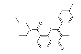 2',3,4'-trimethylflavone-8-carboxylic acid N-n-butyl-N-ethylamide结构式