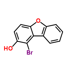 2-Dibenzofuranol, 1-bromo- Structure