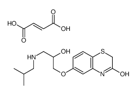 (E)-but-2-enedioic acid,6-[2-hydroxy-3-(2-methylpropylamino)propoxy]-4H-1,4-benzothiazin-3-one结构式