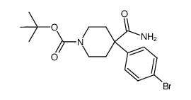 4-(4-bromo-phenyl)-4-carbamoyl-piperidine-1-carboxylic acid tert-butyl ester结构式
