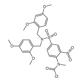 (4-(N,N-bis(2,4-dimethoxybenzyl)sulfamoyl)-2-nitrophenyl)(methyl)carbamic chloride Structure