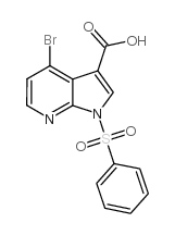 4-溴-1-苯磺酰基-1H-吡咯并[3,2-b]吡啶-3-羧酸结构式