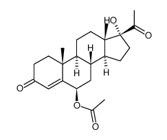 6β-acetoxy-17-hydroxy-pregn-4-ene-3,20-dione Structure