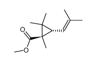 trans-1,2,2-Trimethyl-3-(2-methyl-1-propenyl)cyclopropancarbonsaeure-methylester结构式