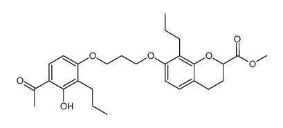 methyl 7-[3-(4-acetyl-3-hydroxy-2-propyl-phenoxy)-propoxy]-3,4-dihydro-8-propyl-2H-1-benzopyran-2-carboxylate结构式
