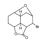 2-Brom-3,5-epoxy-8-hydroxy-cis-decalin-carbonsaeure-(1)-lacton结构式