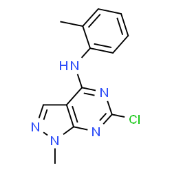 6-Chloro-1-methyl-N-(2-methylphenyl)-1H-pyrazolo[3,4-d]pyrimidin-4-amine结构式