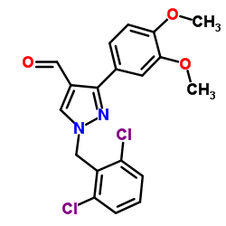 1-(2,6-Dichlorobenzyl)-3-(3,4-dimethoxyphenyl)-1H-pyrazole-4-carbaldehyde结构式