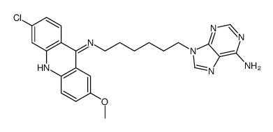 N-[6-(6-aminopurin-9-yl)hexyl]-6-chloro-2-methoxyacridin-9-amine结构式