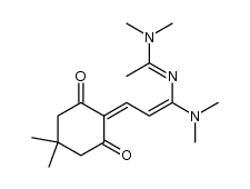 2-(γ-N,N-dimethylamino-γ-N',N'-dimethylacetamidino-propylidene)-5,5-dimethylcyclohexane-1,3-dione结构式